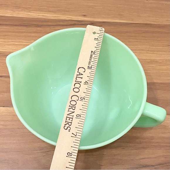 Vintage 50’s MCM FIRE KING Oven Ware Jadite 1 Qt Quart Batter Bowl Made in USA - Picture 7 of 11